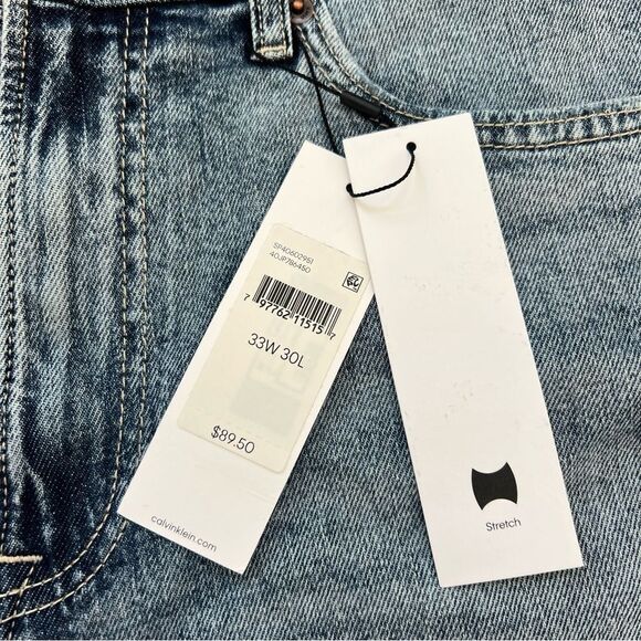 Calvin Klein NWT Skinny Fit Jeans Size W33 L30 Medium Blue Wash - Picture 7 of 14